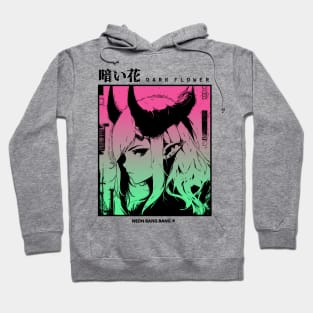 "Dark Flower" Cyberpunk Aesthetic Vaporwave Anime Manga Girl Japanese Streetwear Hoodie